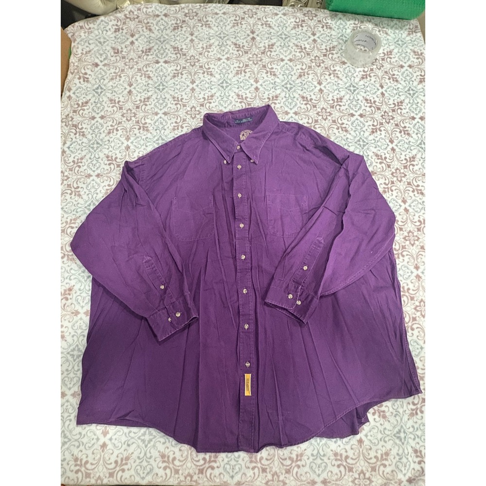 BD Baggies Mens 4X Big Purple Cotton Button Down Shirt Long Sleeve Made in USA